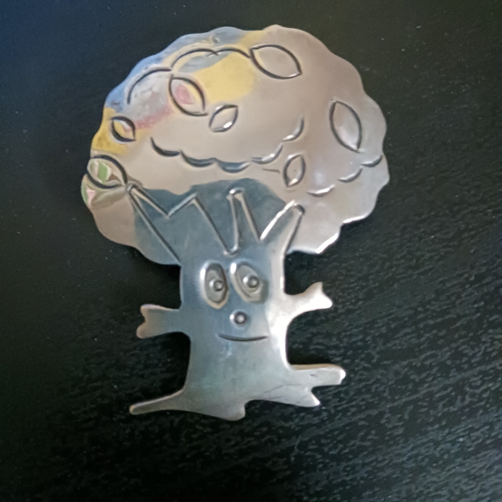 Vintage Sterling Made in Mexico Tree Pin/ Pendant